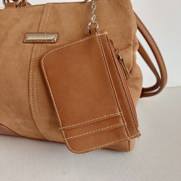 Minicci Faux Suede Leather Shoulder Tan Bag - Picture 7 of 16